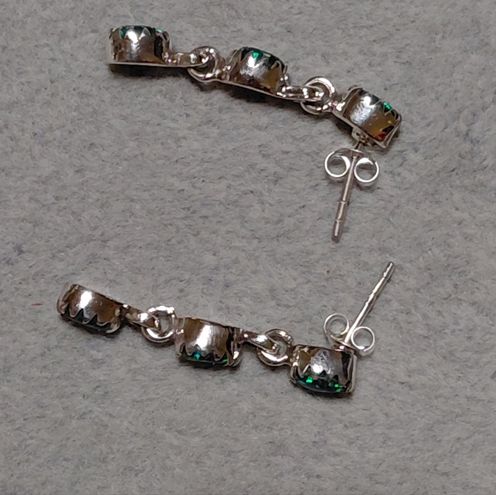 Elegant Aurora Opal Drop Earrings - Picture 5 of 7